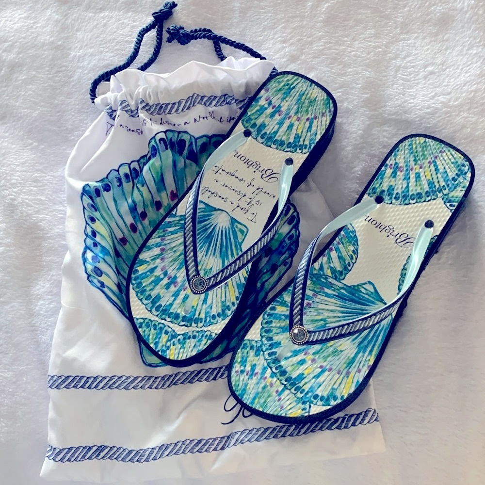 Brighton Platform Flip Flops size 8 Never worn includes dust bag 🔵